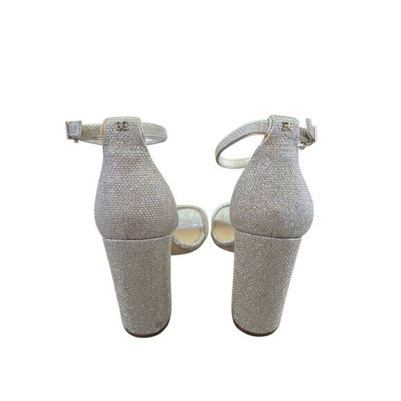 Sam Edelman Sandals Womens Size 9 Gold Ankle Strap Glittery Heels - Picture 4 of 5